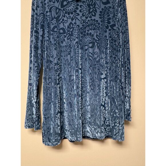 SOFT SURROUNDINGS Walden Velvet Turtleneck Dark Teal Blue, Sz M - Picture 5 of 12